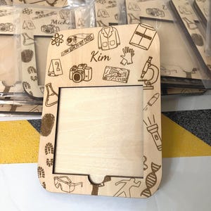 Personalized Forensic Science Sticky Note Holder Forensics gift CSI Custom Notepad Holder