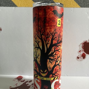Forensics Tumbler Halloween Forensic Science glow in dark mug for Gift for student True crime csi tumbler