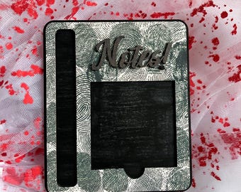 Personalized Forensic Science Latent Fingerprints Sticky Note and Pen Holder Crime Scene Gift
