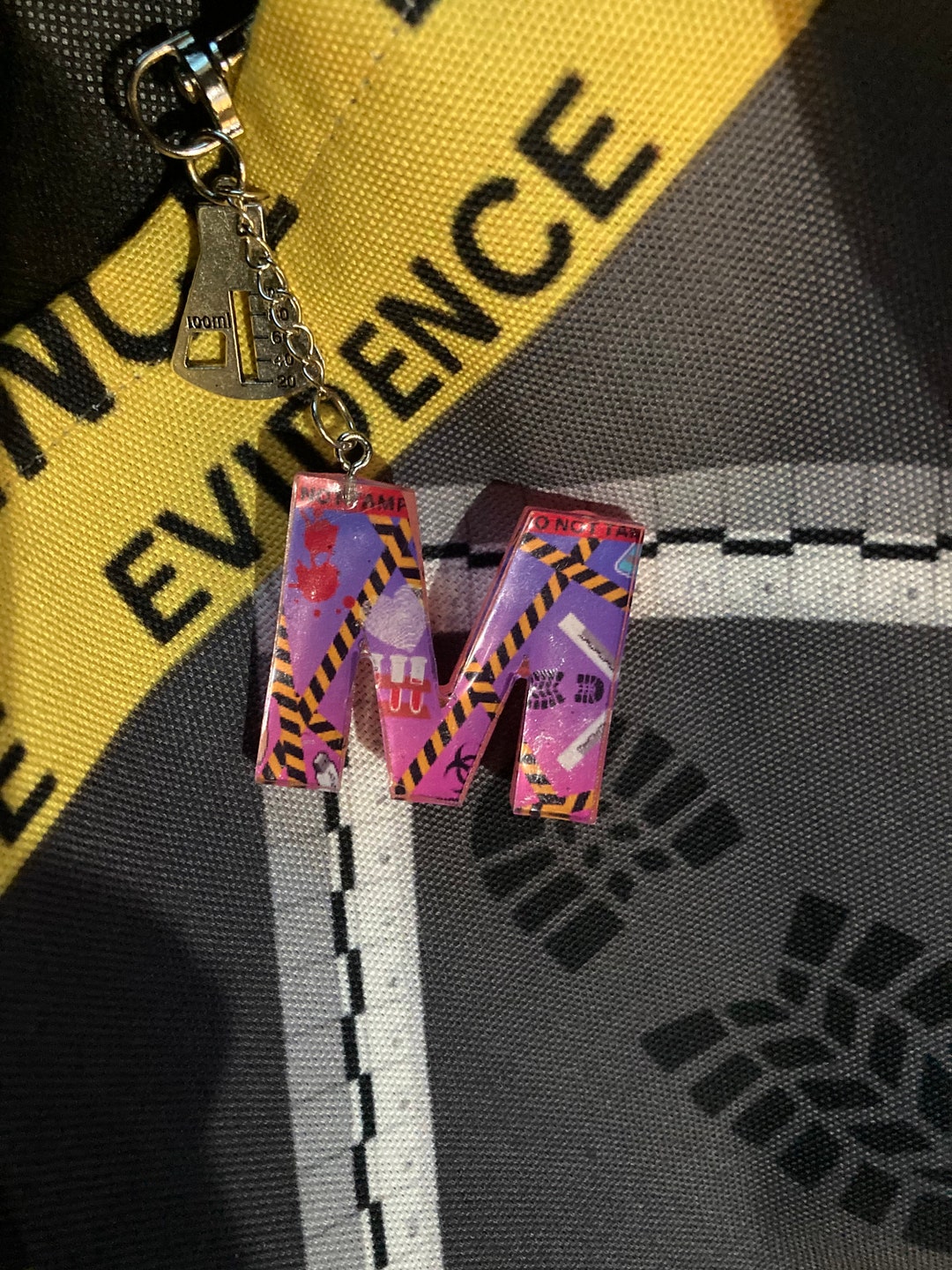 Forensic Science Keychain Personalized Letter Keychain Forensics Crime