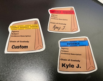 Personalized Forensics Evidence Magnet: Crime Scene Gift