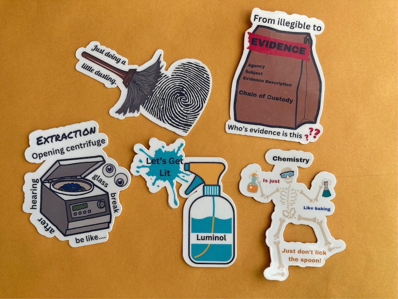 Computer Forensic Stickers Funny Forensic Science Stickers: Criminalist, CSI, Lab Stickers - Etsy