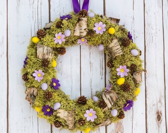 Spring | Easter | Woodland Wreath | Purples & Yellow