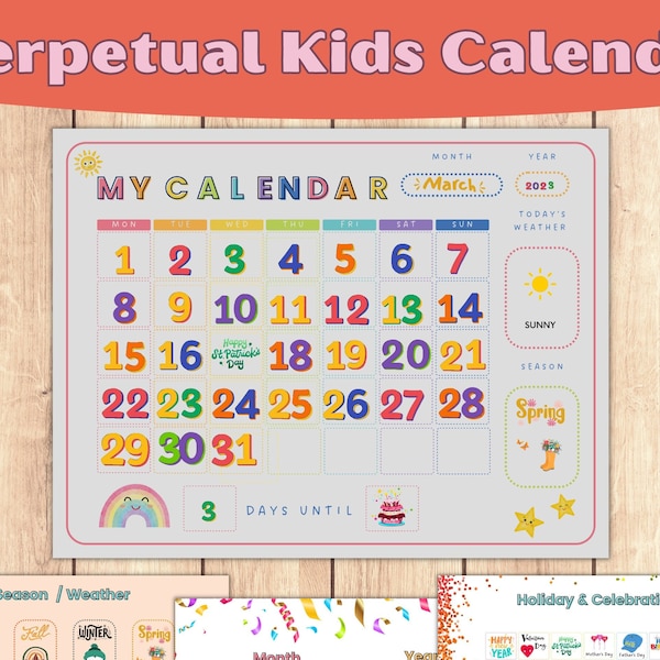 Childrens Calendar - Etsy