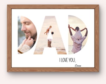 Collage de fotos de papá editable, collage de fotos personalizado para papá, foto de regalo del día del padre, mejor papá de todos los tiempos, regalo de collage de papá personalizado, regalo de papá