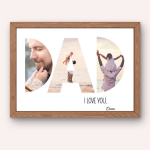 Editable DAD Photo Collage, Custom Photo Collage for Dad, Father&#39;s Day Gift Photo,  Best Dad Ever, Personalized Dad Collage Gift, Gift Dad