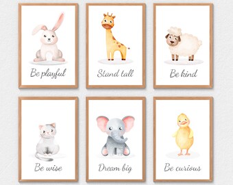 Neutral Nursery Print Set, Safari Nursery Decor bundle, Nursery Safari Decor, Nursery Prints Farm Baby Animals, Playroom Decor, Animal Print