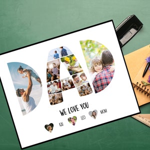Editable DAD Photo Collage, Custom Photo Collage for Dad, Father&#39;s Day Gift Photo,  Father&#39;s Day gifts,  Personalized Dad Collage Gift