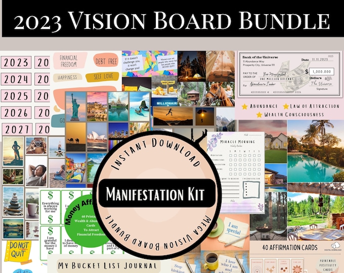 Vision Board Kit Printable | Instant Digital Download | Vision Board ...