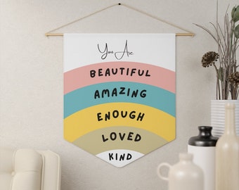 Things to Remember, Daily Affirmations Pennant, Motivational Pennant, Banner, Inspirational Wall Decor, Felt Banner, Positive Affirmations