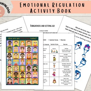 Self-Regulation and Mindfulness for Kids Journal, Emotional Intelligence Activity Book, Feeling Chart, Gratitude Journal , Affirmations