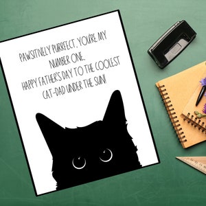 Carte de fête des pères de chat, cadeau de fête des pères, carte de fête des pères chat imprimable, papa animal de compagnie, papa bébé fourrure, carte drôle pour papa chat, carte papa chat