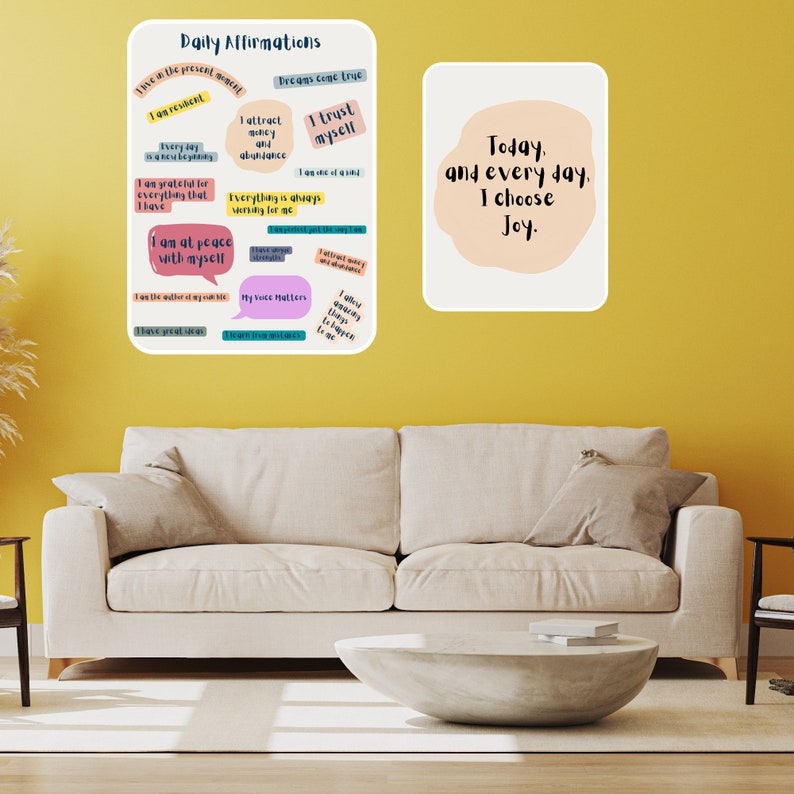 Daily Affirmations Poster Printable, Motivational Poster Growth Mindset ...
