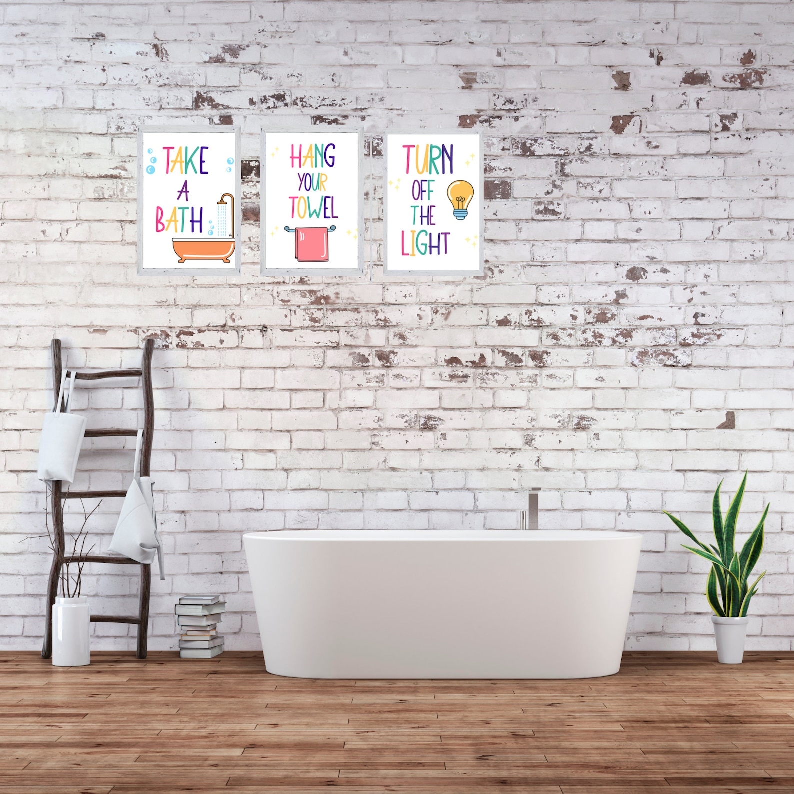 Bathroom Kids Wall Art Prints Set of 6 digital Wall Art Etsy