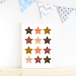 Classroom Poster Printable, Star Affirmations Poster Printable, Kids Room Art, Kids Room Decor, Growth Mindset , Affirmation Poster Digital