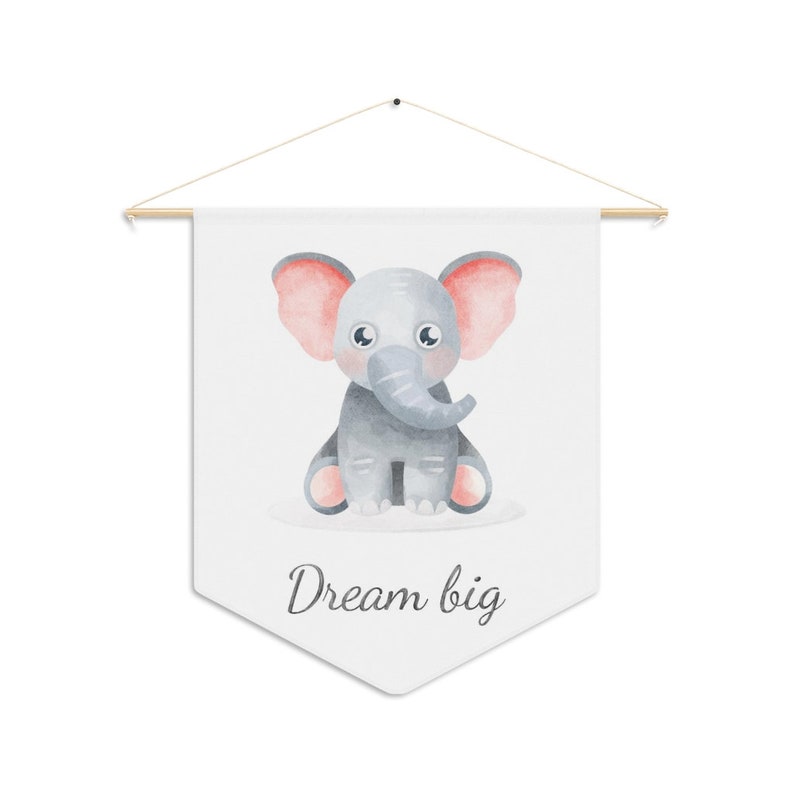 Nursery Wall Art Elephant Wall Art Nursery Pennant Etsy