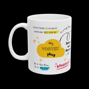 Manifestation Ceramic Mug for Positive Thinking, Inspirational Coffee Cup, Motivational Gift, Spiritual Mug, Manifest Your Dreams