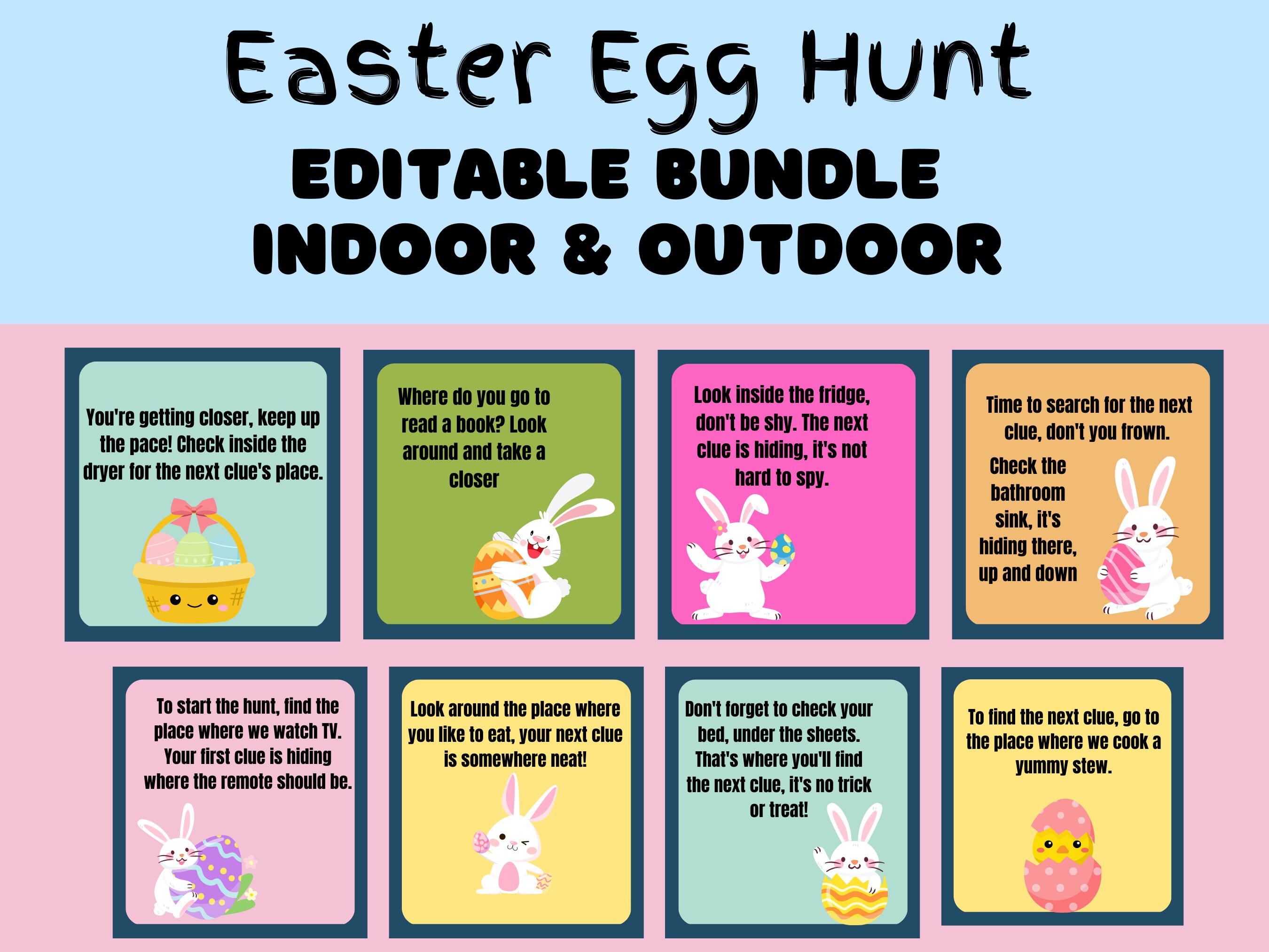 Editable Easter Scavenger Hunt, Outdoor Indoor Easter Scavenger Hunt