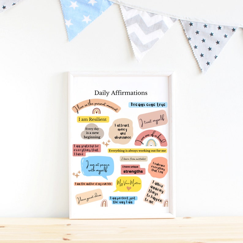 Kids Affirmation Wall Art, Cat Poster Kids Room Art, Kids Room Decor ...