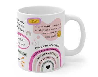 Self Care Becher, Ermutigungsgeschenk, Empowerment Becher, einzigartiges Geschenk für sie, Gesetz der Anziehung, Geschenk für psychische Gesundheit, Morgendenkweise, Positivität