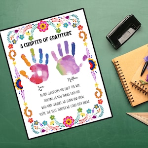 Empreinte de main de cadeau d’appréciation de l’enseignant, carte d’enseignant imprimable, poème de l’enseignant, carte d’appréciation de l’enseignant, cadeau de remerciement de l’enseignant des étudiants