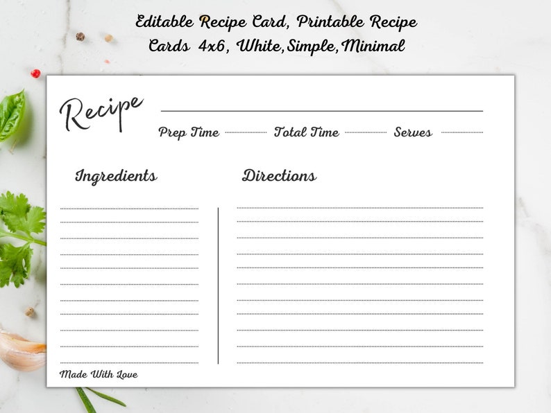 Editable Recipe Card Printable - Il 794xN.4360613457 In2v 