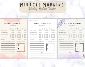 Miracle Morning Habit Tracker, Life Savers, Morning Routine Planner ...
