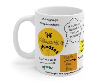 Manifesting Affirmations Mug, Millionaire Mindset Mug, Motivational Gift Ideas, Success Mug, Money Mug, Growth Mindset Mug, Entrepreneur