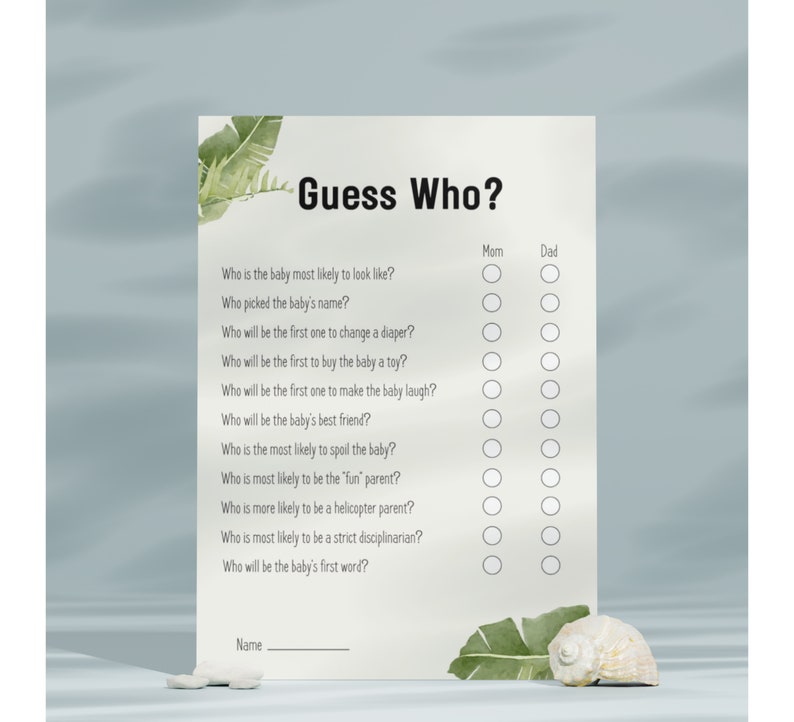 Guess Who Baby Shower Game, Baby Shower Games, Baby Shower, Printable ...