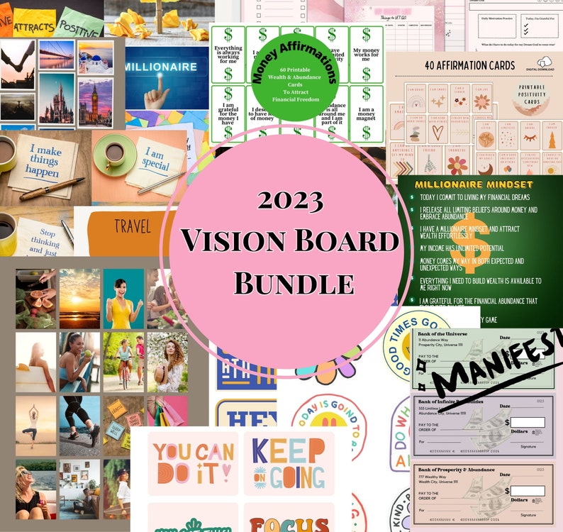 Vision Board Printable, Manifestation Kit, Law of Attraction ...