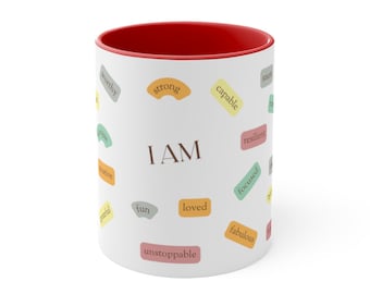 Becher, Affirmation Becher, IAM Becher, positive Affirmationen, Manifestieren Becher, Selbstliebe Becher, Ermächtigung, einzigartiges Geschenk für sie