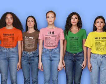 Christmas Group Matching Tee,  Nutrition Facts Shirt, Thanksgiving  Matching Shirt, Ingredients Shirt,  Food Shirt Dinner, Funny Xmas