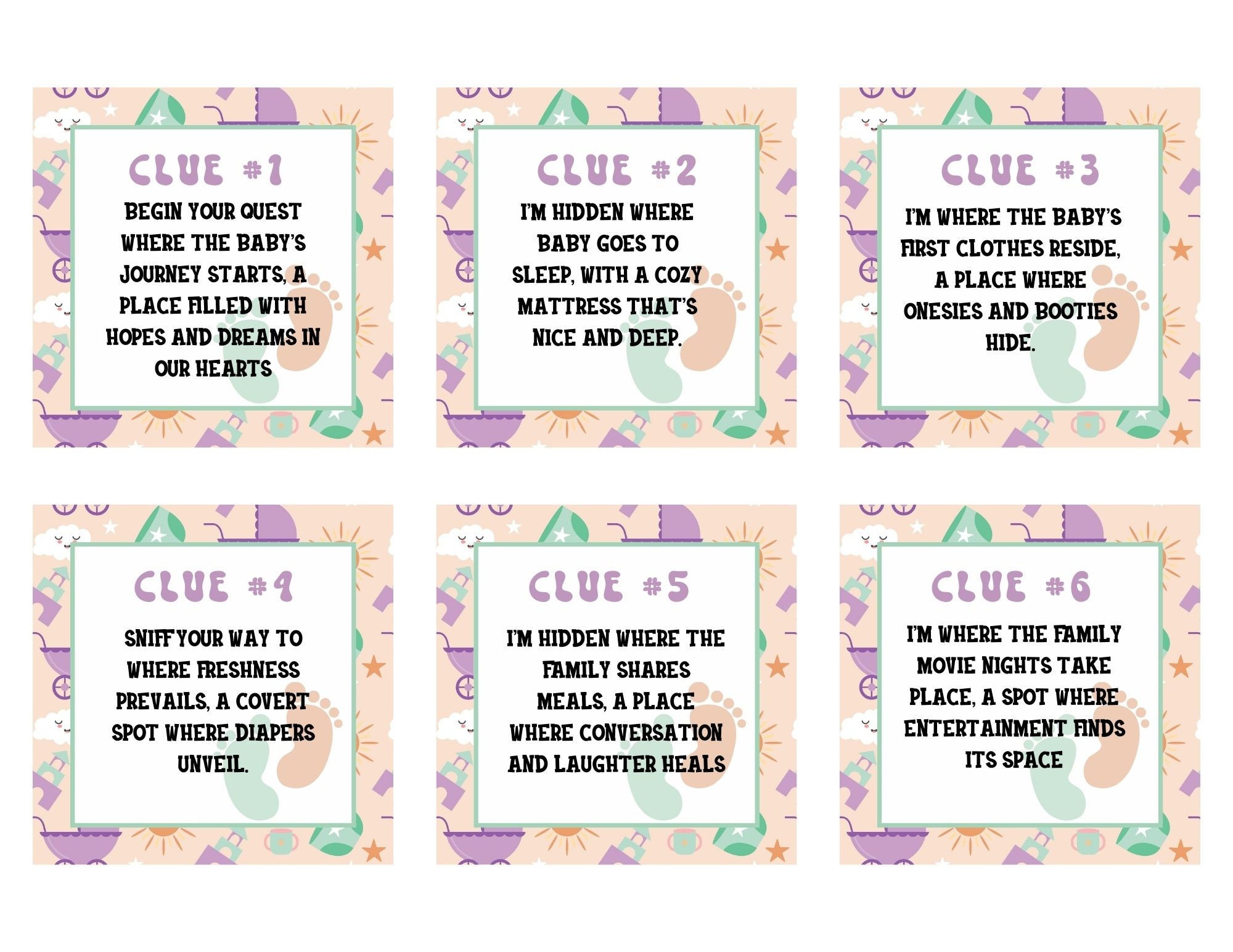 Gender Reveal Scavenger Hunt, Gender Reveal Game, Baby Shower Games ...