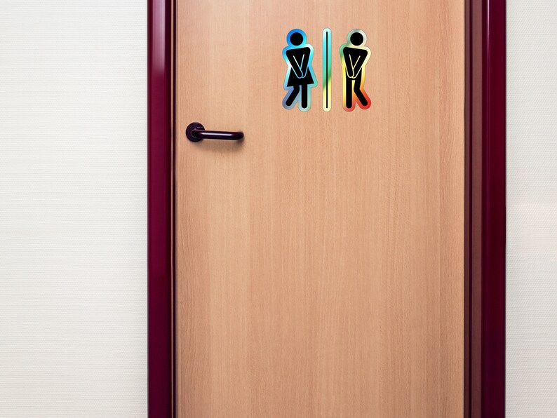 thumbnail image 2 of Bathroom Stickers For Door, Acrylic Adhesive Men And Women 2 of 14