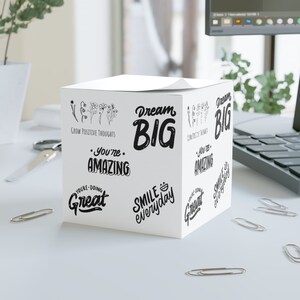 Sticky Note Reminders, Motivational Sticky Notes, Inspirational Gifts, Note Cube, Paper Sticky Note for taking notes and leaving messages
