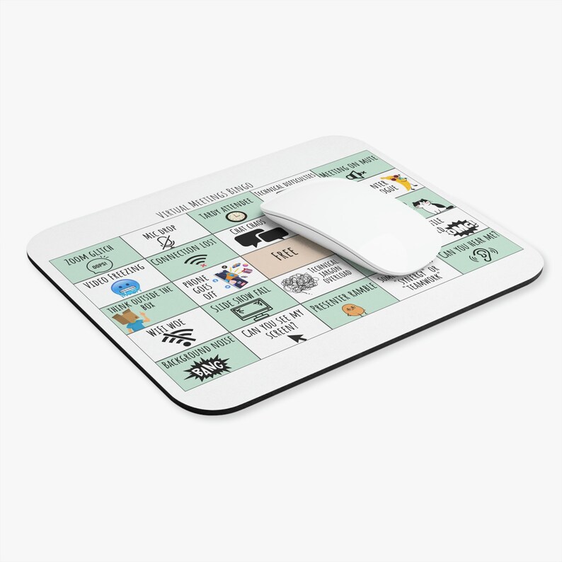 CONFERENCE CALL BINGO Mouse Pad, Funny Mousepad, Mouse Pad, Bingo