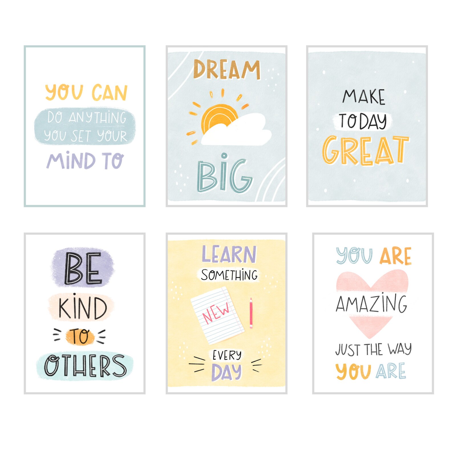 Kids Playroom Inspirational Art Wall Decor | Set of 6 Prints 8x10 ...