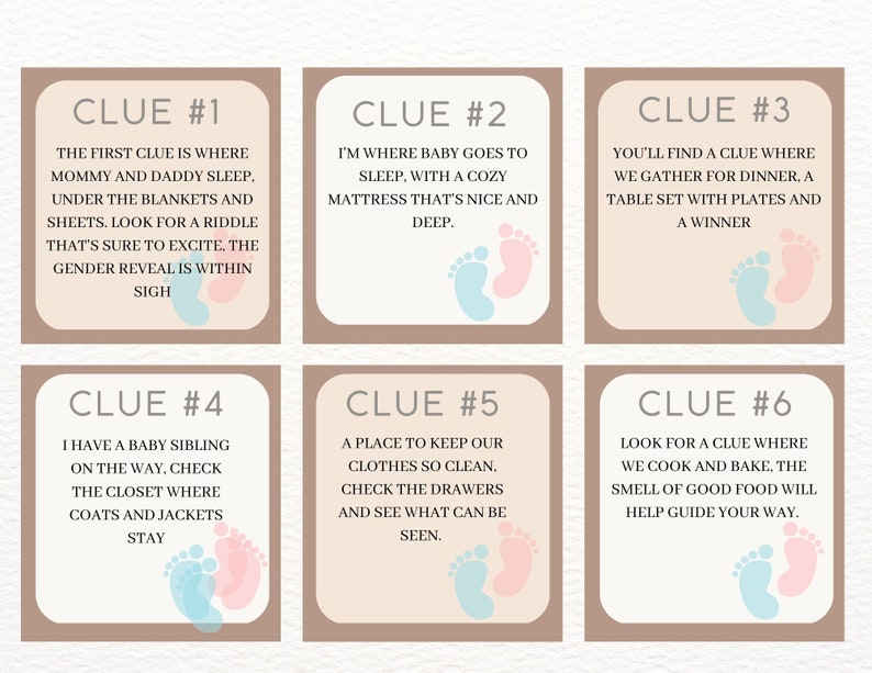 Gender Reveal Scavenger Hunt, Gender Reveal Game, Baby Shower Games ...