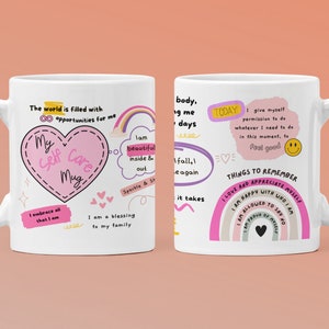 Self Care Mug, Morning Mindset, Positivity Encouragement Gift, Empowerment Mug, Unique Gift for Her, Law of Attraction,  Mental Health Gift