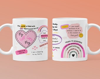 Self Care Mug, Morning Mindset, Positivity Encouragement Gift, Empowerment Mug, Unique Gift for Her, Law of Attraction,  Mental Health Gift