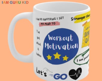 Workout Mug, Fitness Mug, Gym mug, Encouragement Gift, Motivational Mug, Exercise, Good health, Exercise gift