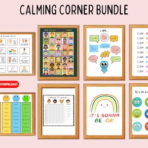 Calm Down Corner Posters, Calm Down Corner Kit, Calming Corner Wall Art, Self Regulation, Learn Feelings Affirmations, Feeling, Emotions