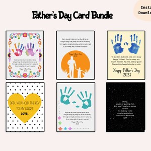 Father&#39;s Day Gift Card Bundle, Father&#39;s Day Gift, Father&#39;s Day Handprint, Child’s Handprint, fathers day gifts from kids, Daddy Poem
