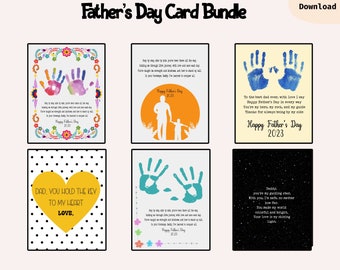 Father's Day Gift Card Bundle, Father's Day Gift, Father's Day Handprint, Child’s Handprint, fathers day gifts from kids, Daddy Poem