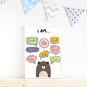 Kids Affirmation Wall Art, Cat Poster Kids Room Art, Kids Room Decor ...