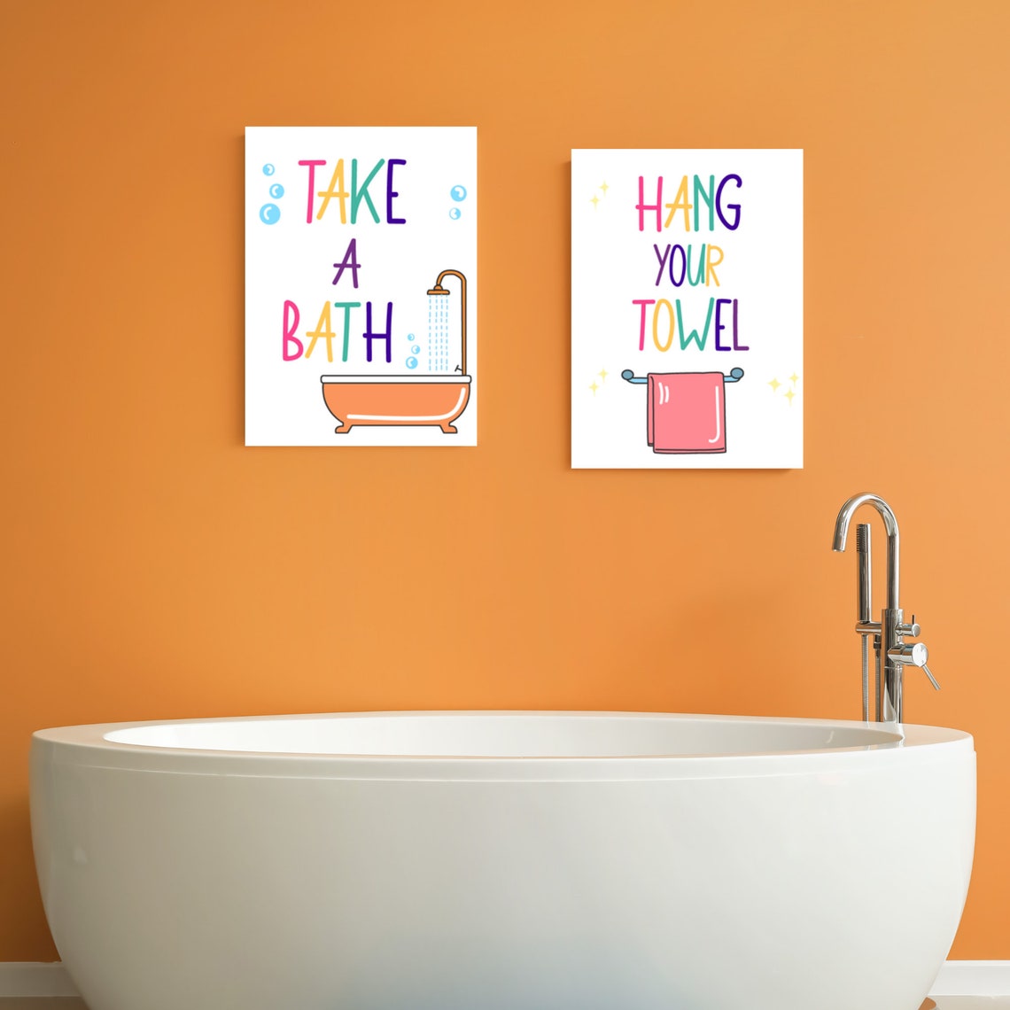 Bathroom Kids Wall Art Prints Set of 6 digital Wall Art - Etsy