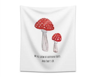 Mushroom Home Decor, Wall Tapestry, Quotes Tapestry, Wall Tapestry Hanging, Positive Wall Hanging, Art Wall Hanging, Wall Tapestries Art