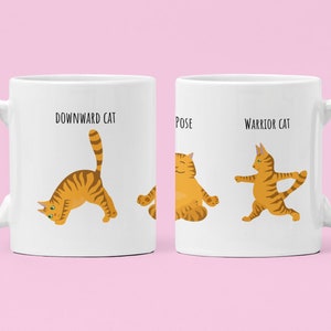 Yoga Cat Mug, Yoga Pose Mug, Cat Mug, Yoga Lover Gift, Cat Coffee Mug, Cat lover Gift, Funny Coffee Mugs, Cat Yoga Mug, Cats Practicing Yoga
