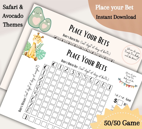 Game Template Birth Date Guess The Baby's Due Date And Weight