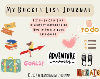 Bucket List Workbook, Self Discovery Journal, Bucket List Journal, Daily Planner, Motivational Journal, Goals, Bonus Miracle Morning Tracker